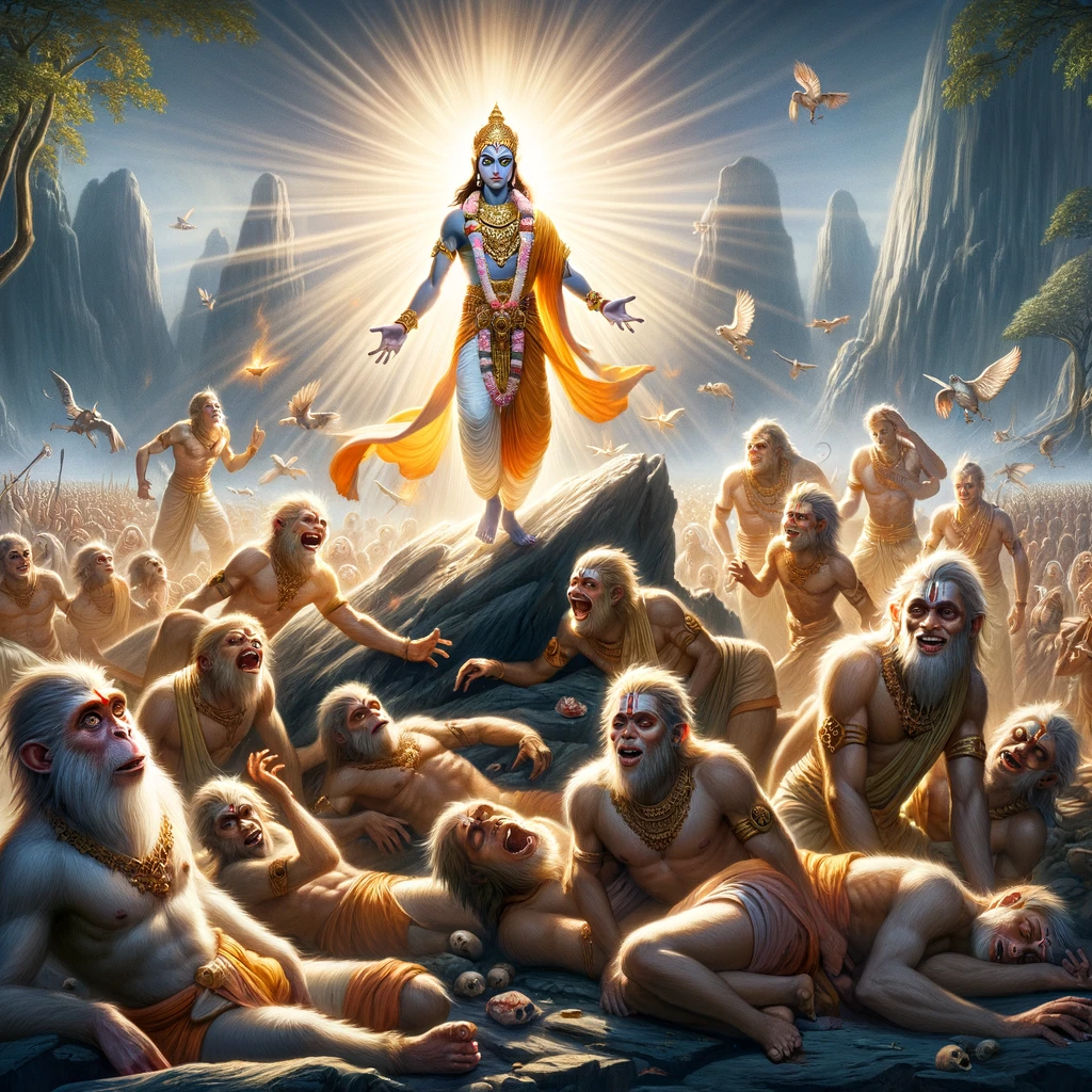 Lord Indra Revives all the Dead Monkeys